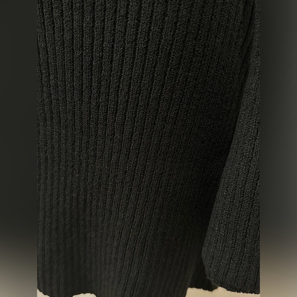 SOLD Princess Polly Brownhall Long Sleeve Ribbed Bell Sleeve Black Mini Dress - Picture 8 of 15